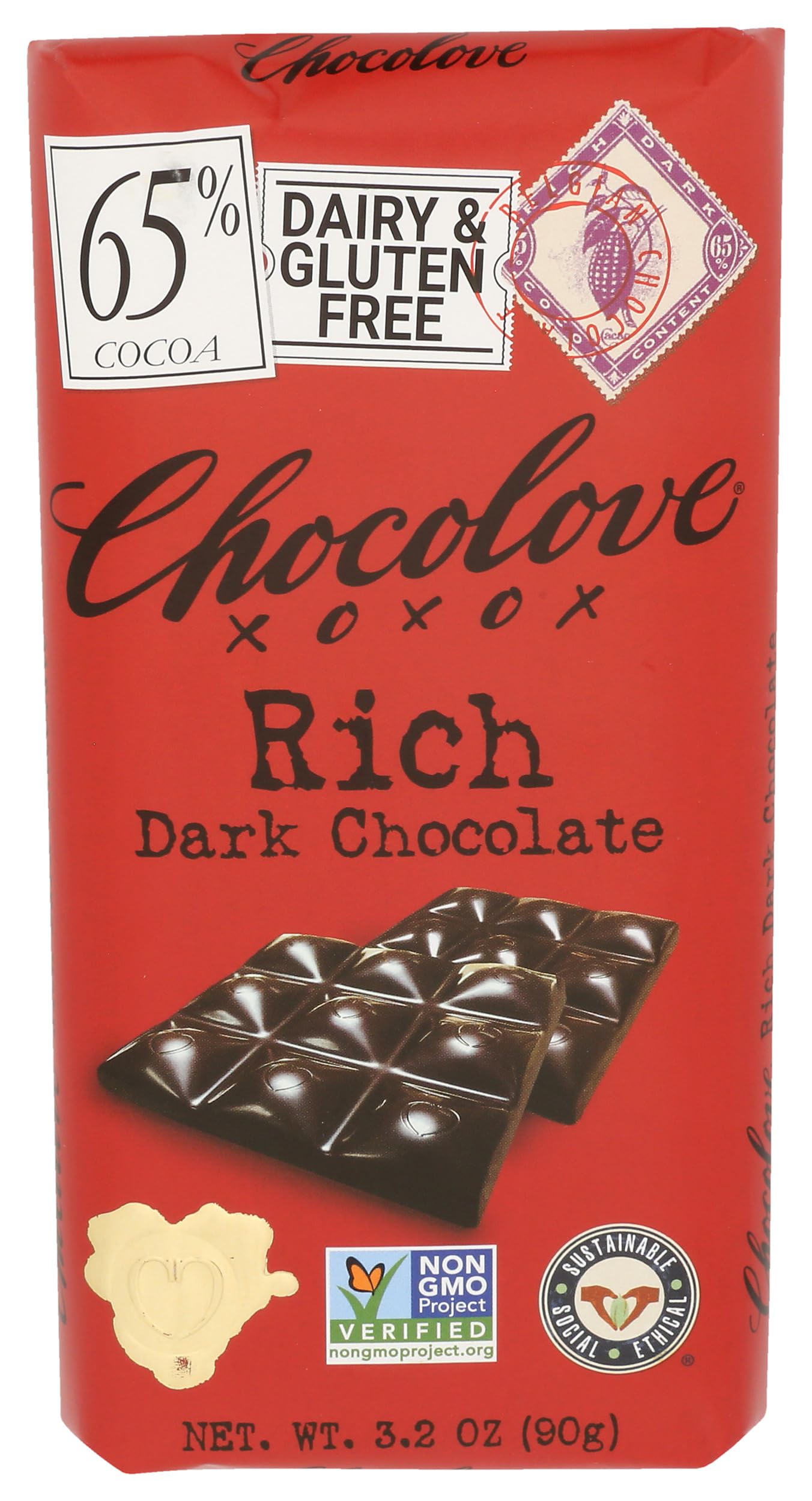 Chocolove Rich Dark Chocolate Bar  3.2 OZ