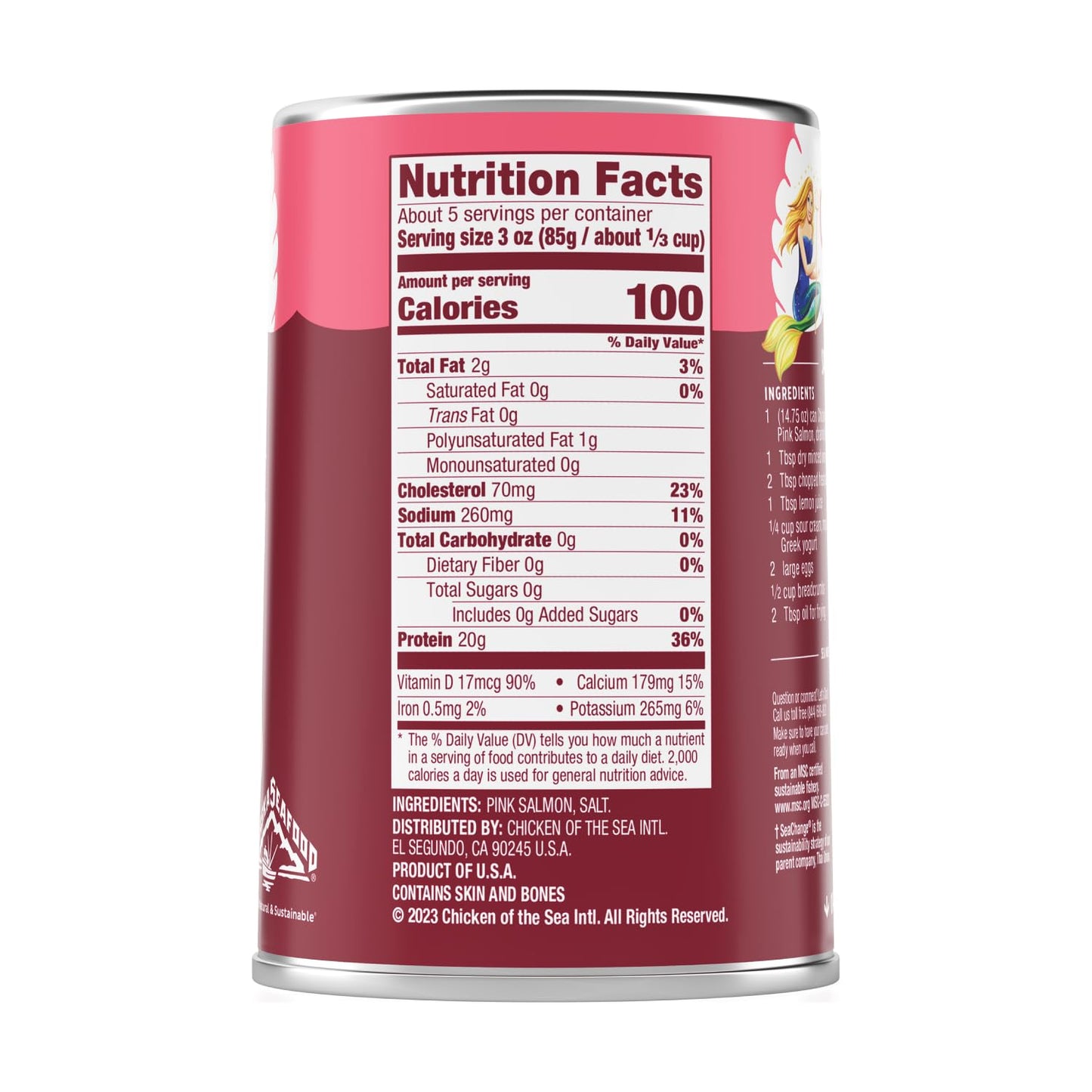 Chicken of the Sea Alaskan Pink Salmon, 14.75 Ounce Cans (Pack of 12), Wild Caught Canned Salmon, Traditional Style