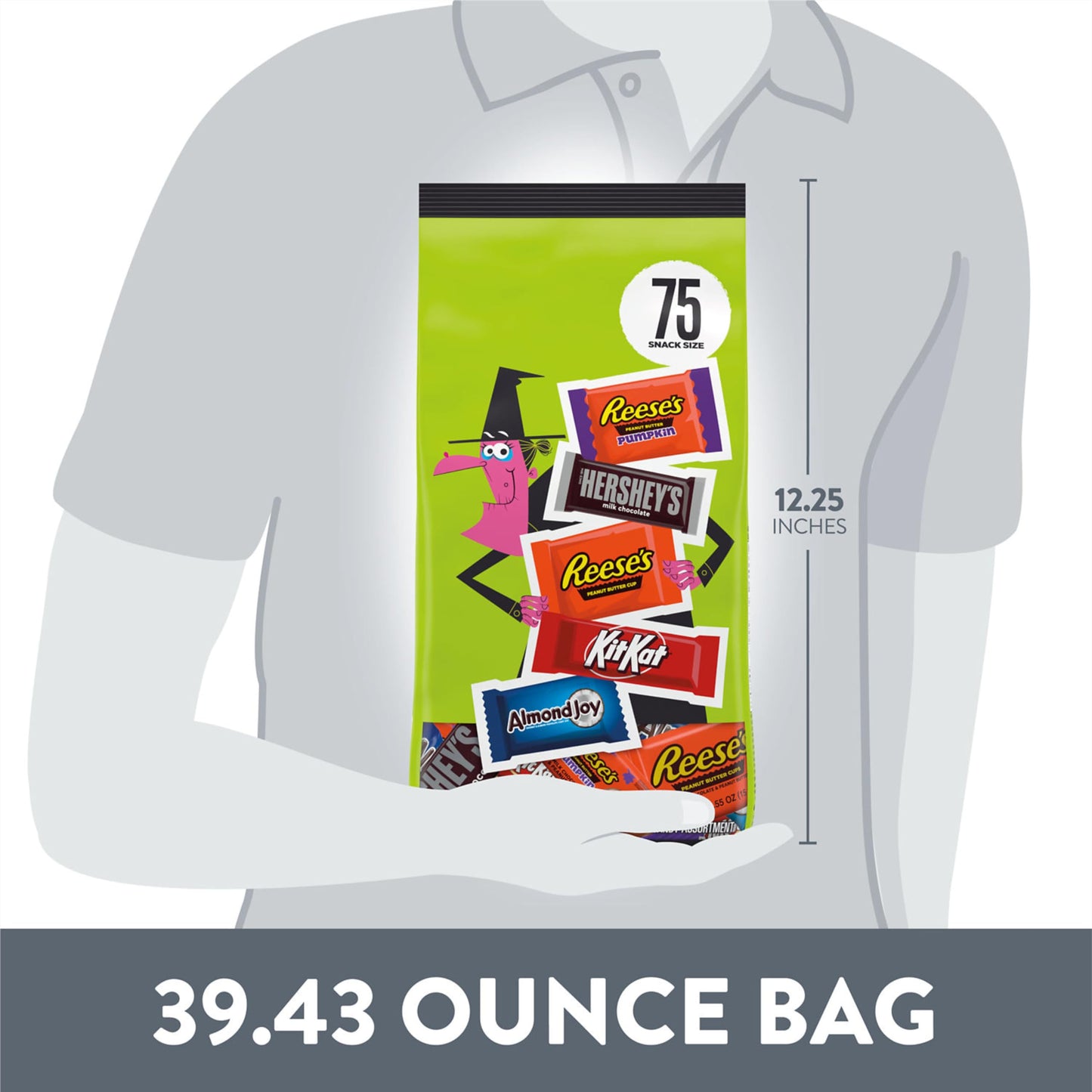 Hershey Assorted Flavored Snack Size  Halloween Candy Bulk Bag  39.43 oz (75 Pieces)