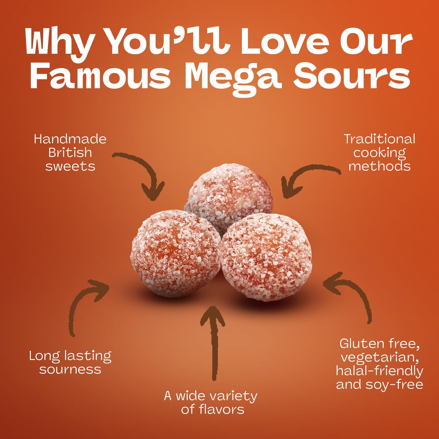 Barnetts - Mega Sour Candy Cola 454g - Trendy Sweet Bags - Traditionally Handmade Sweets - Sour Coating Lasts 20 Seconds - Candi