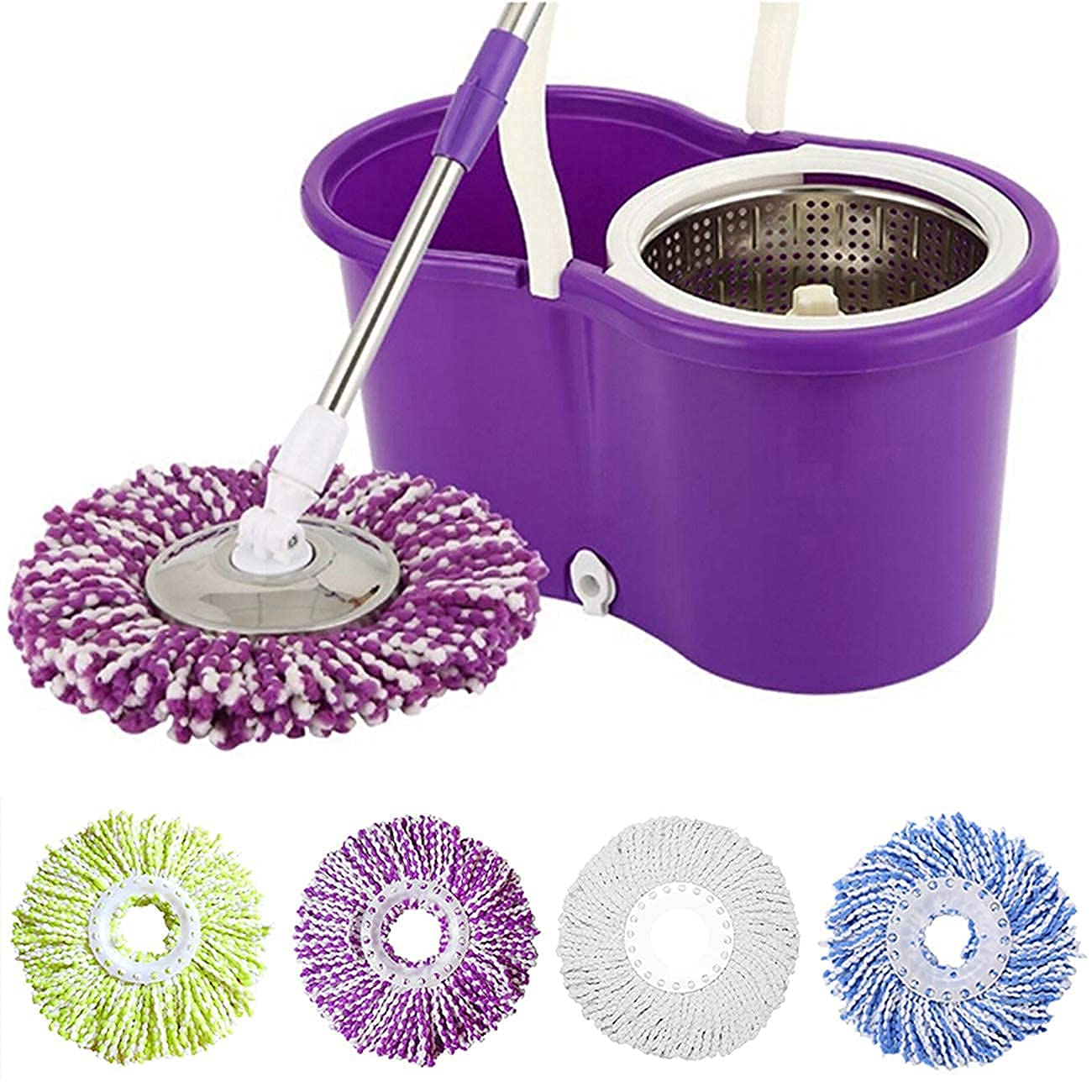 5 Replacement Mop Micro Head Refill For 360 Spin Magic Mop-Microfiber Replacement Mop Head-Round Shape Standard Size