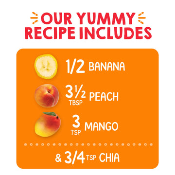 Happy Tot Superfoods Stage 4 Organic Toddler Food Banana Peach Mango Stage, Toddler Snack Pouch, Fruit And Veggie Puree, With Om