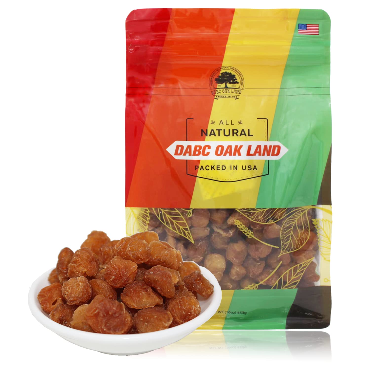 Dabc Oak Land Dried Longan Dried Fruit, High Nutrition, High Vitamin, Snack Food, American Packaging. (Dried Longan, 1 Pound)