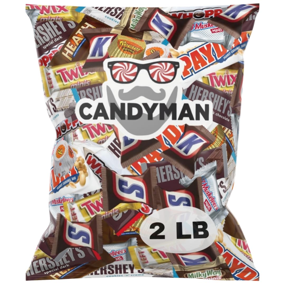 CANDYMAN 2 Pound Gift Box Mix of Chocolate, Individually Wrapped Assorted Bulk Candy Chocolates Variety Pack, Perfect for Easter