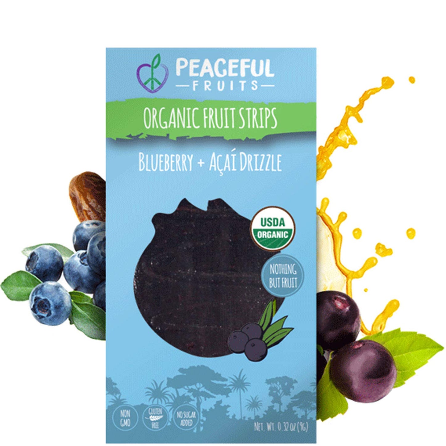 Peaceful Fruits 100% Fruit Strips (Blueberry, 5 count)