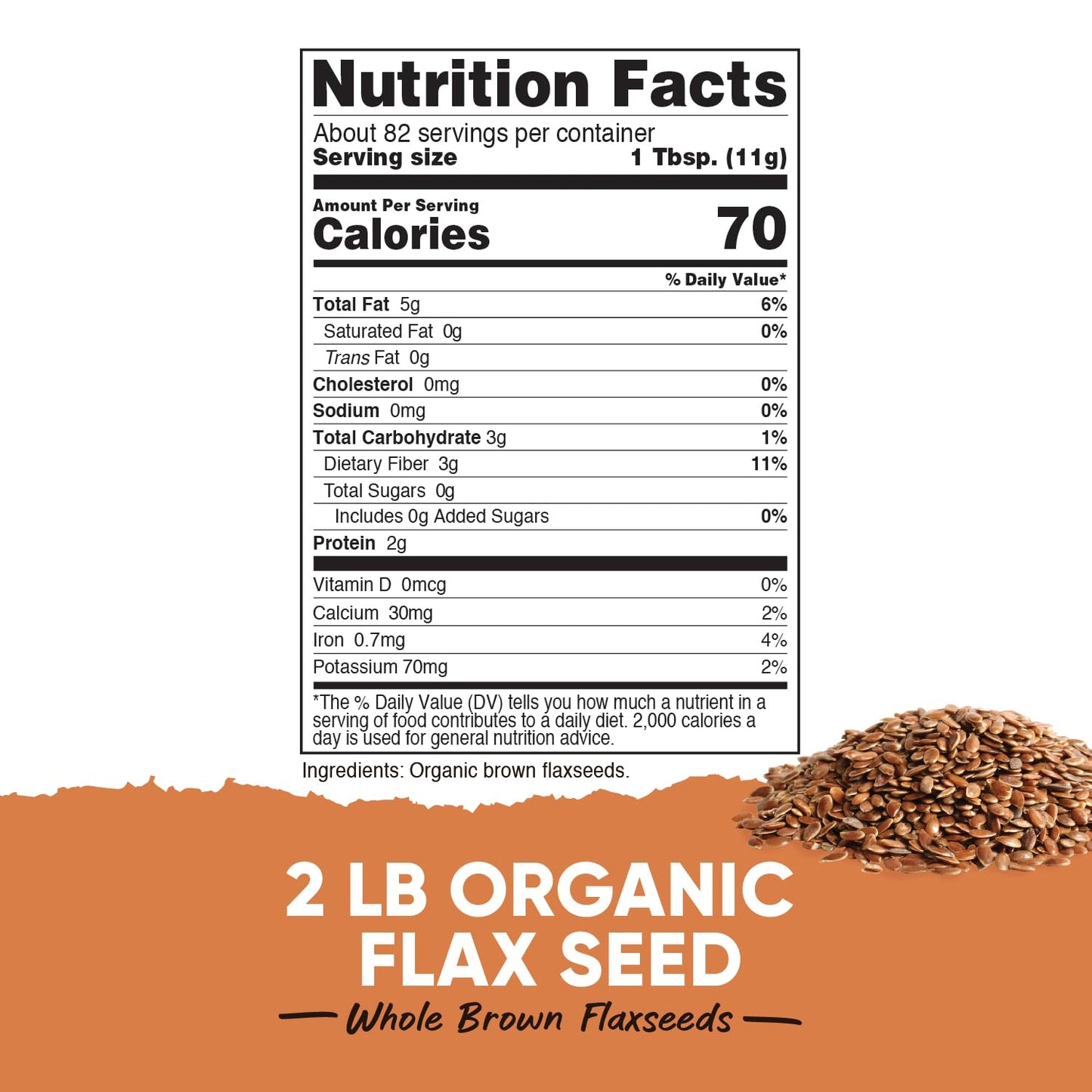 Nutricost Pantry Organic Flaxseeds (2 Pounds) - Whole Brown Flaxseeds  Vegan  GMO-Free  Gluten-Free