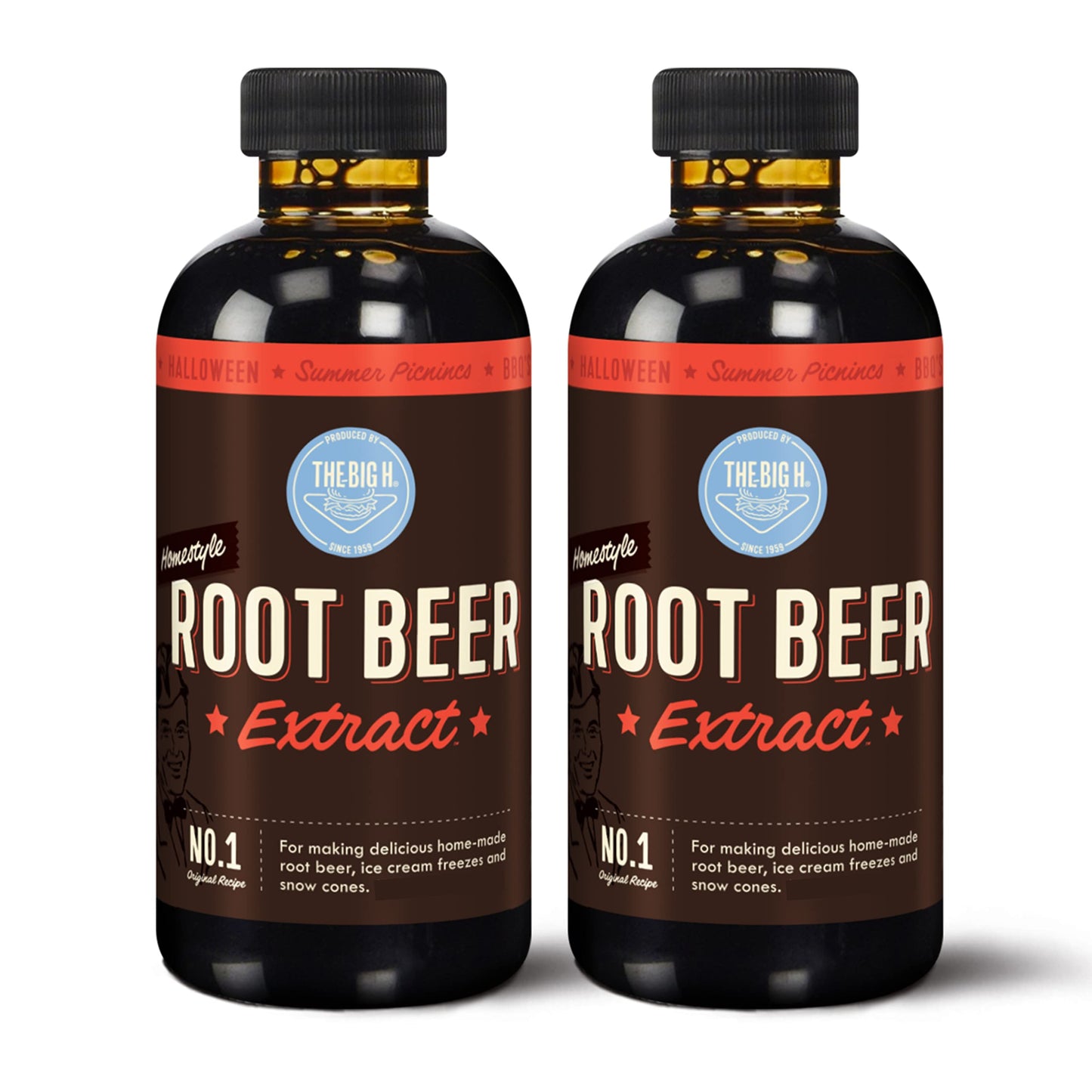 Hires Big H Root Beer Extract - Root Beer Soda & Dessert Syrup, 4 Fl Oz (Pack of 2), Brown