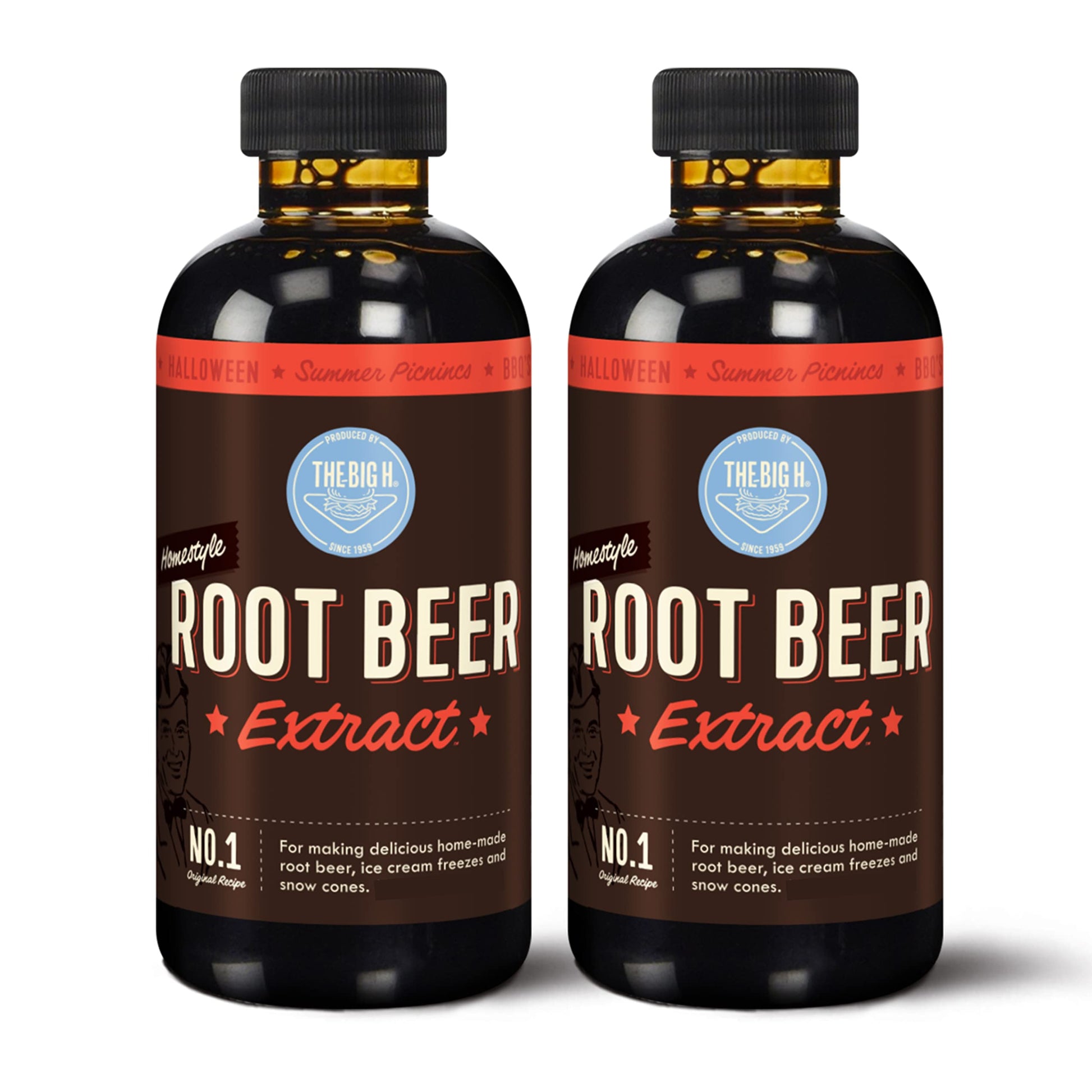 Hires Big H Root Beer Extract - Root Beer Soda & Dessert Syrup, 4 Fl Oz (Pack of 2), Brown