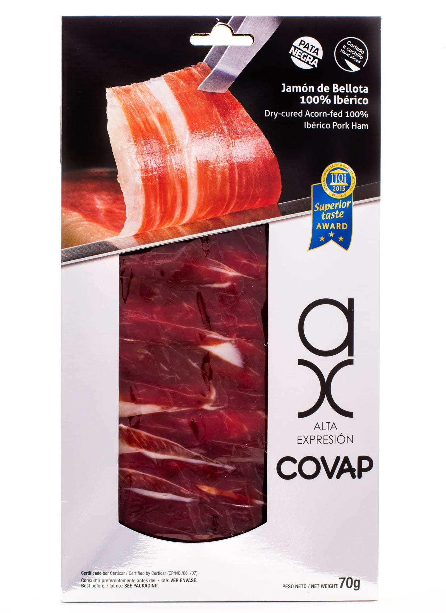 Carmen & Lola Pure Bellota Iberico Ham - Premium Hand Carved, 100% Iberico, 4 Packages (2 oz Each)