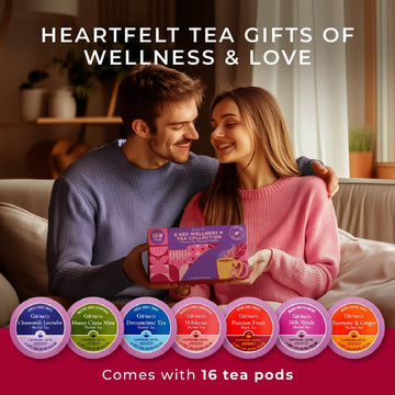 Gya Tea Co Her Wellness Tea Pod Collection Gift Set (16 Count) - Different Flavors Assorted Variety Pack