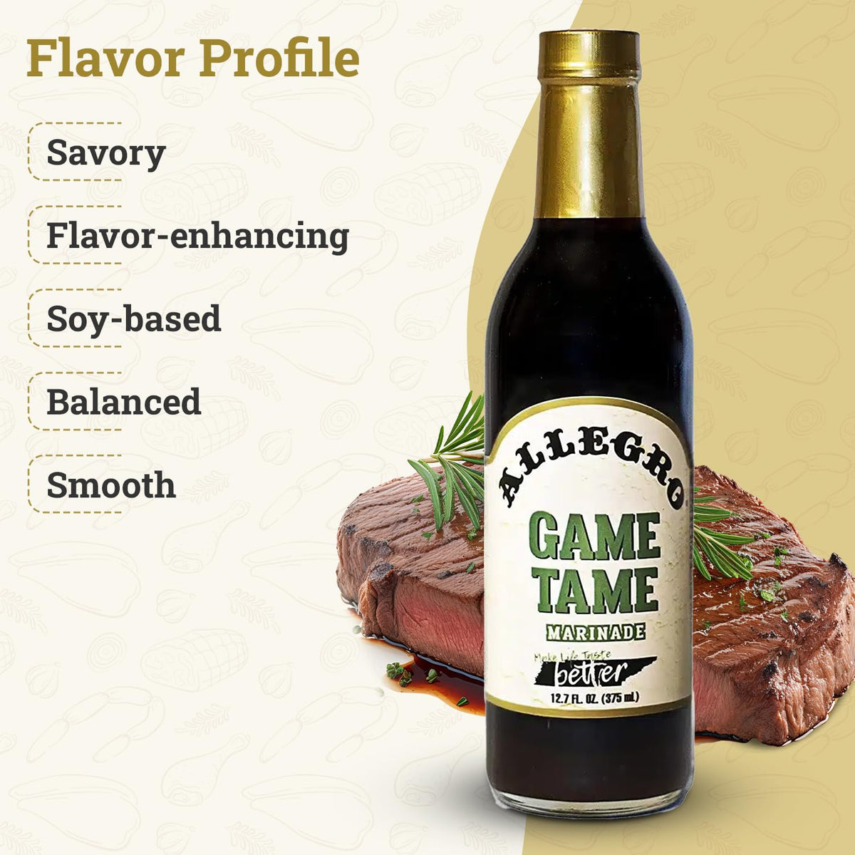 ALLEGRO - The Marinate Everything Marinades - Game Tame 12.7 oz, Pack of 4