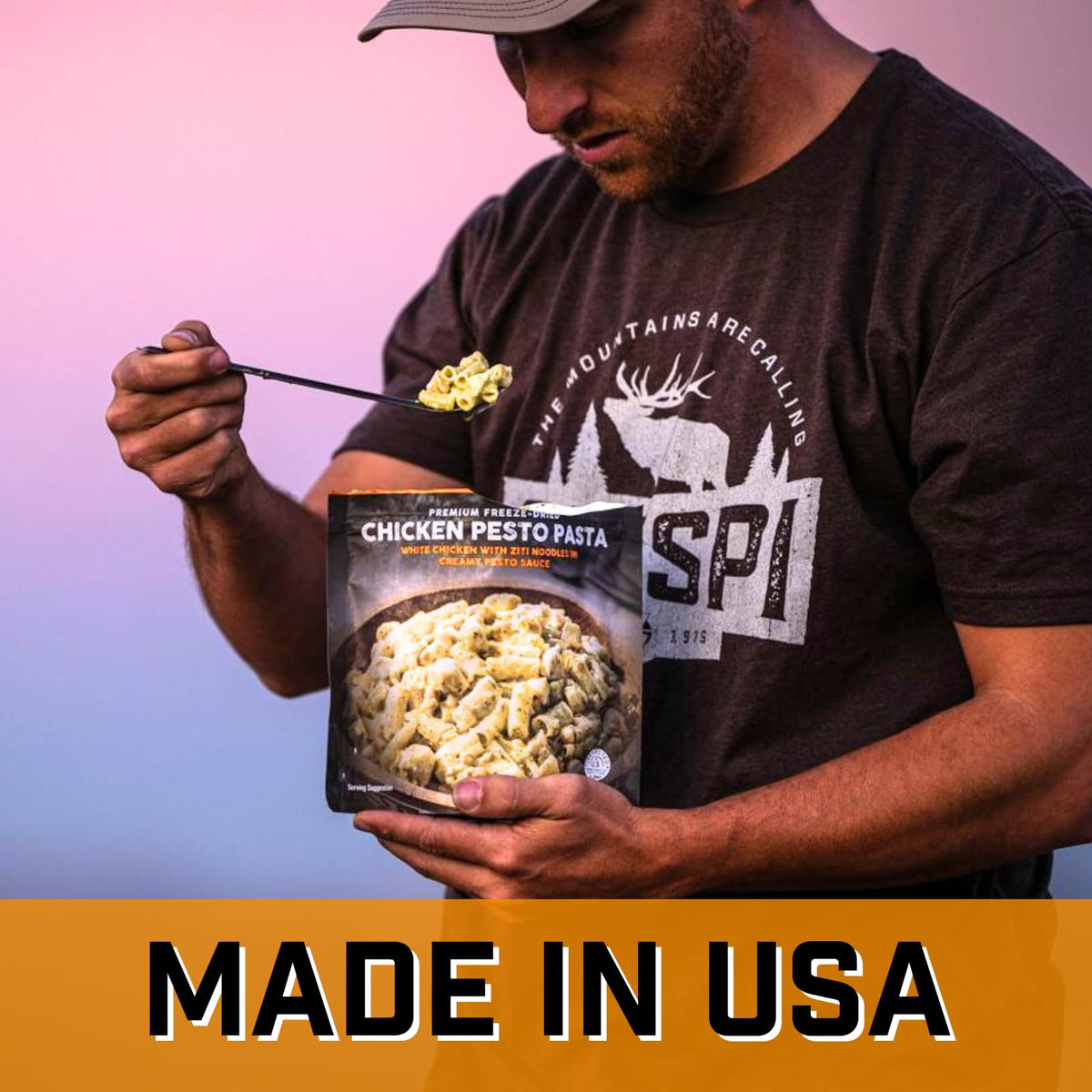 Peak Refuel Chicken Pesto Pasta| Premium Freeze Dried Camping Food | Backpacking & Hiking Mre Meals | Just Add Water | 100% Real