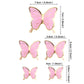 Cyodoos 30Pcs Pink Gold Edge Mixed Size Lively 3D Waterproof Swllowtail Butterfly Cupcake Topper For Girls Women'S Happy Birthda