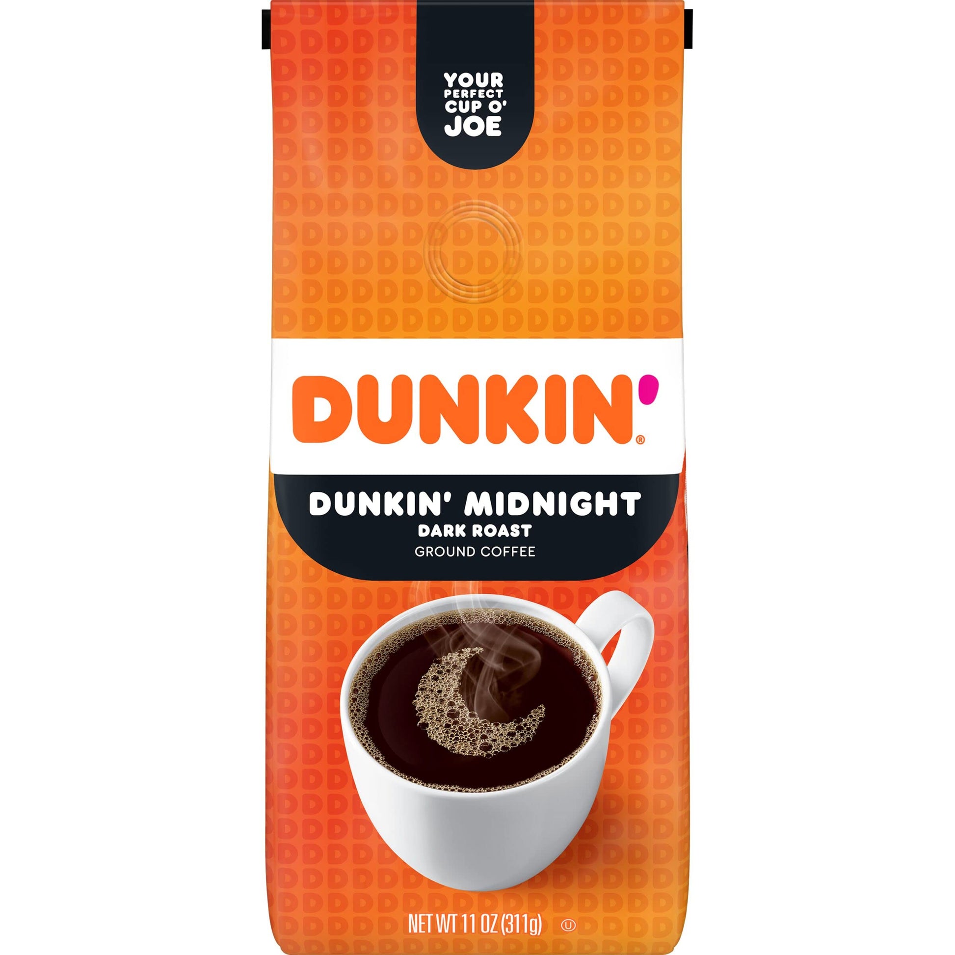 Dunkin Midnight Dark Roast Ground Coffee  11 Ounce