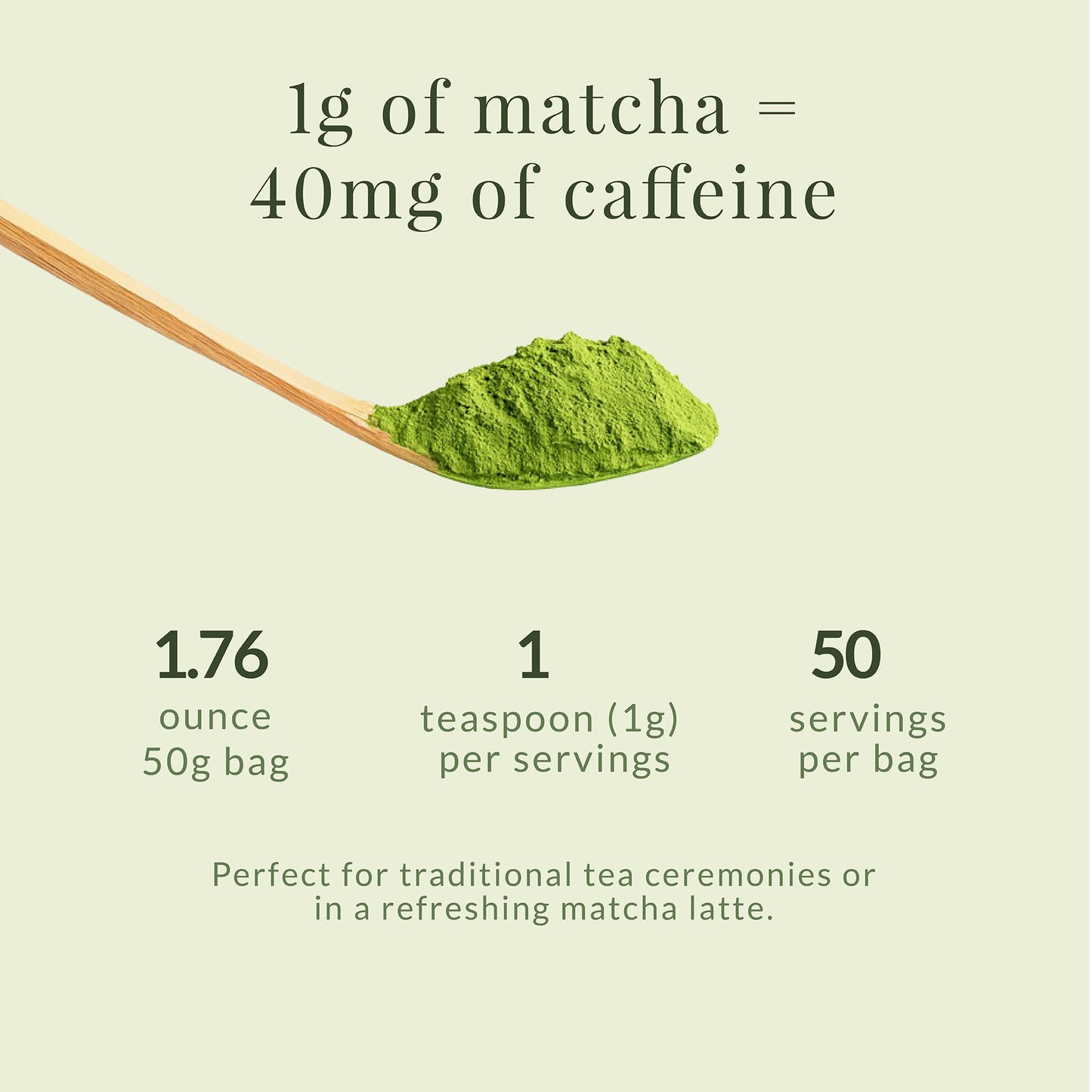 Matcha Sunday Ceremonial Grade Matcha - Kyoto  Japan - Finely Ground Green Tea Powder - Vibrant Green (50g/ 1.75oz)
