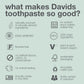Davids Fluoride Free Toothpaste, Teeth Whitening, Antiplaque, Sls (Sulfate) Free, Promotes Enamel Health, Mouth & Gum Detox, Ewg Verified, Natural Herbal Citrus Mint, 5.25Oz