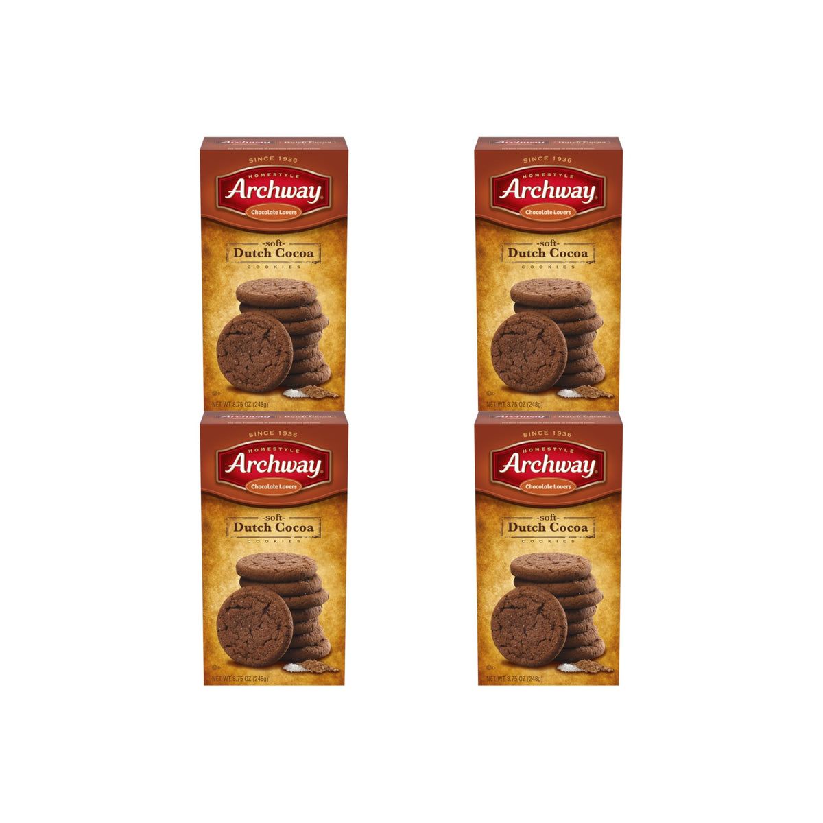 Archway Cookies, Soft Dutch Cocoa Cookies, 8.75 Oz (Pack of 4)