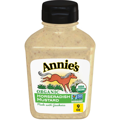 Annies Organic Horseradish Mustard, Gluten Free, 9 oz