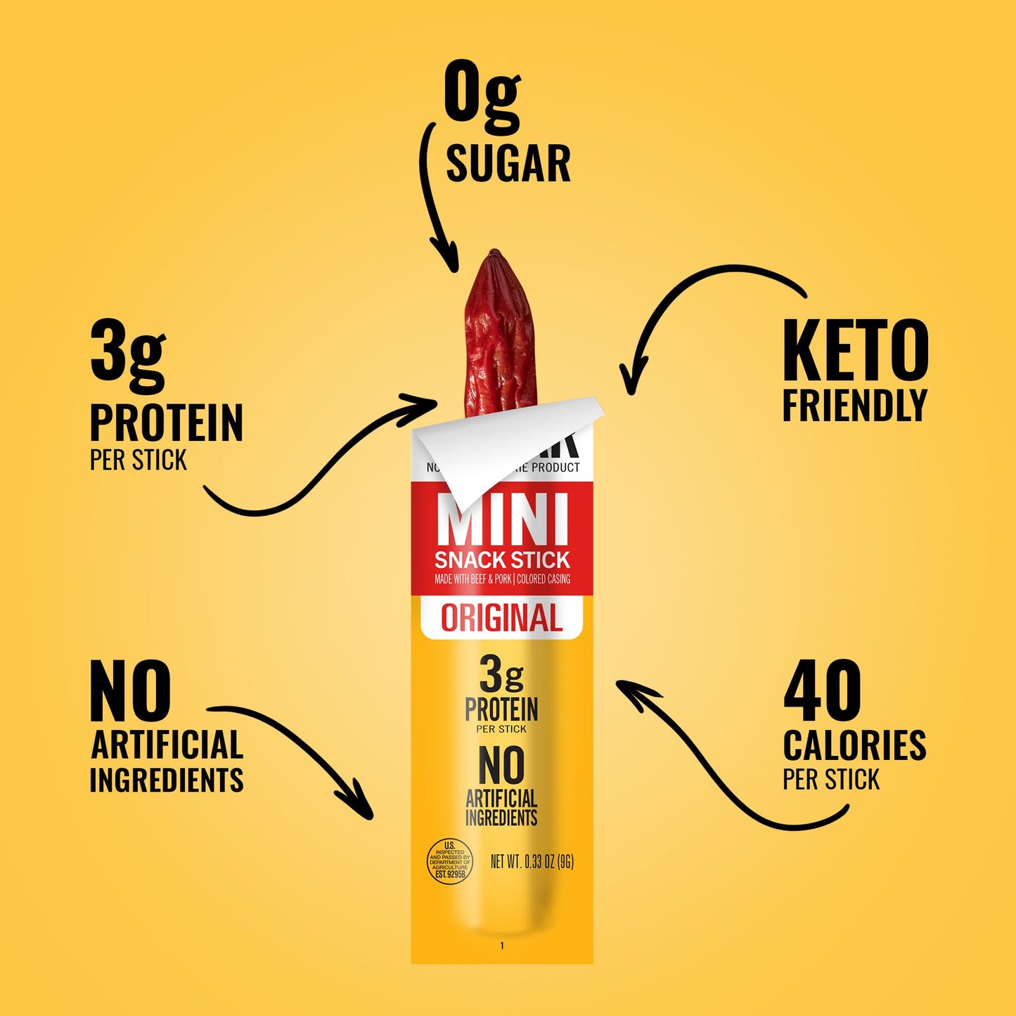 Tillamook Country Smoker Zero Sugar Original Mini Smoked Sausages  0.33 oz  48 Ct  Individually Wrapped Beef Sticks for Afternoon Snacks  Lunchboxes  Travel  Real Hardwood Smoked
