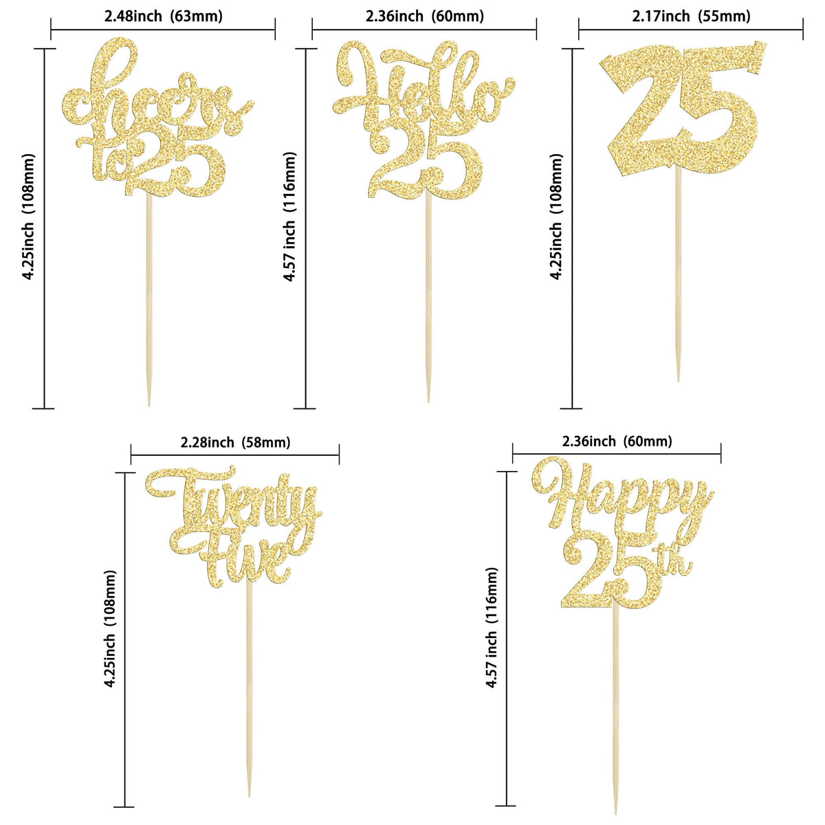30Pcs 25Th Birthday Cupcake Toppers Twenty Five Legal 25Th Cupcake Picks Cheers To 25 Years Old Cake Decorations For 25Th Birthd