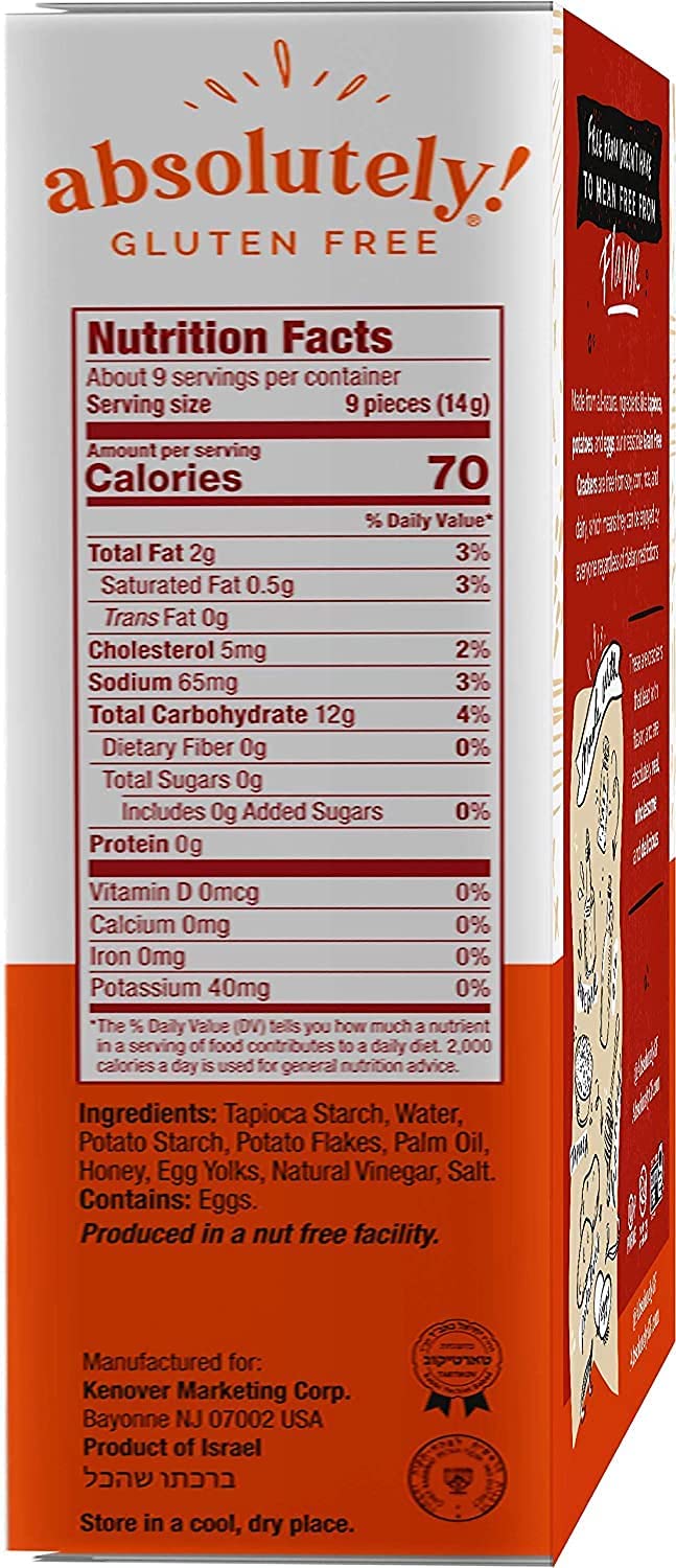 Absolutely Gluten Free Original Flatbread, 5.25oz (6 Pack) | Grain Free Crackers | Dairy Free | No Soy, Corn or Rice