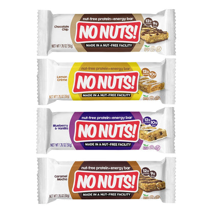 No Nuts! Variety Pack Protein Bars - 4-Flavor Sampler | 100% Nut-Free, Dairy-Free, Vegan, Organic, Kosher, Egg-Free, Non-GMO Sna