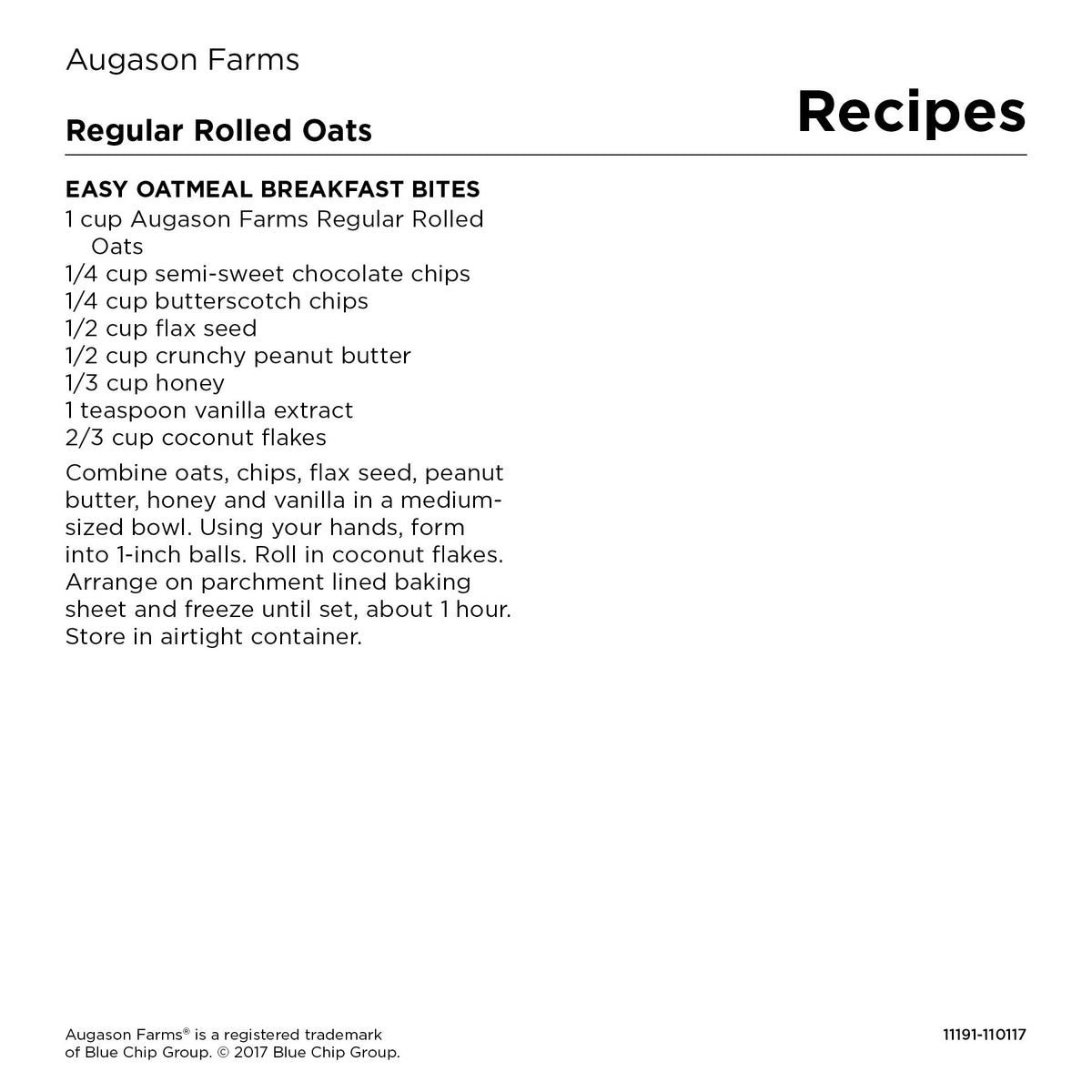 Augason Farms Regular Rolled Oats Emergency Food Storage 10 Pound Pail