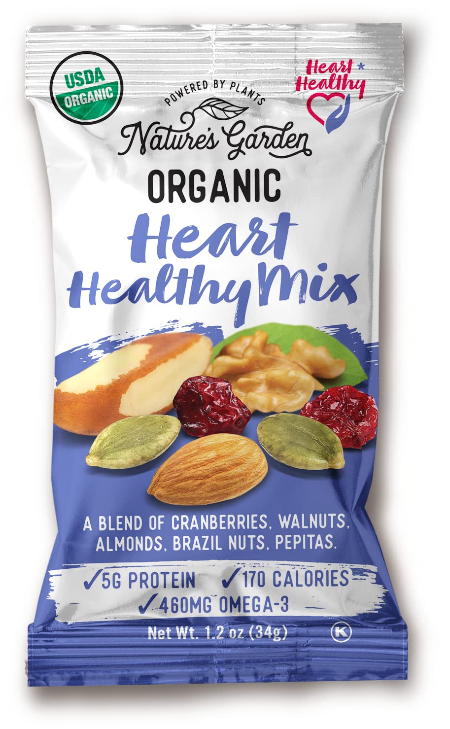 Nature'S Garden Organic Trail Mix Snack Packs - Trail Mix Variety, Energy Boosting, Heart Healthy, Omega-3 Rich, Cranberries, Pu