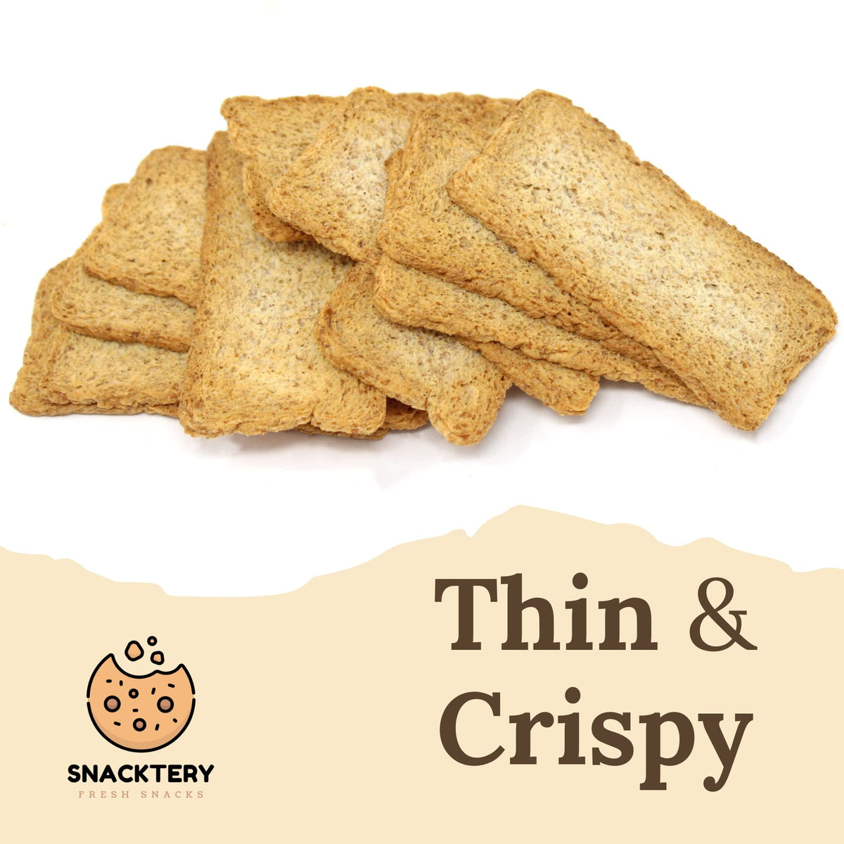 Snacktery Whole Wheat Melba Toast - Thin and Crispy Melba Toast Crackers - Mini Toasts for Dips, Spreads, Salads - 7 Oz