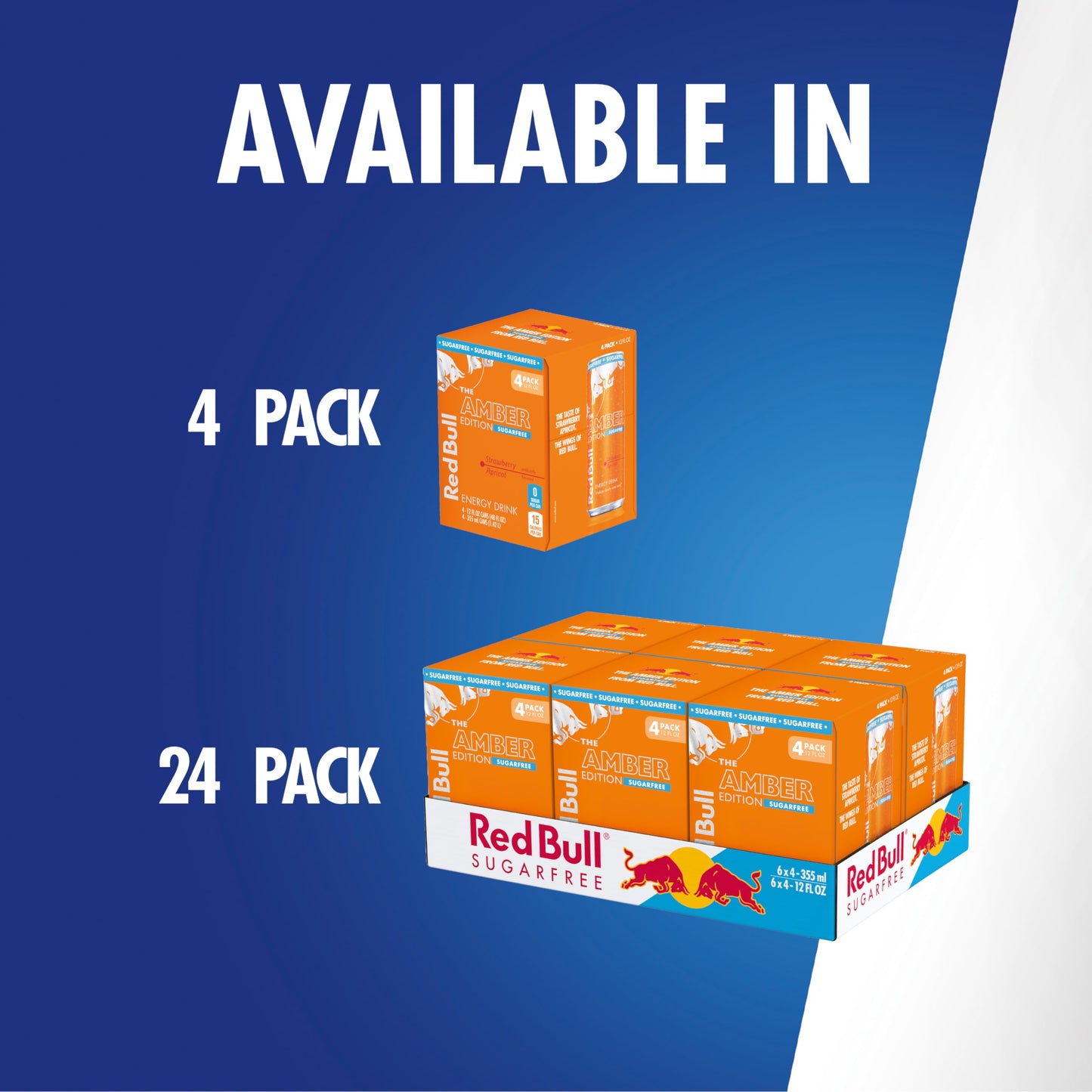 Red Bull Amber Edition Sugar Free Energy Drink  Strawberry Apricot  with 114mg Caffeine plus Taurine & B Vitamins  12 Fl Oz  Pack of 24 Cans