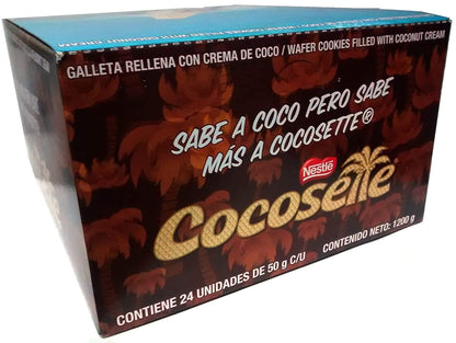 Nestle Cocosette 24 Pack Wafer Cookies Filled With Coconut Cream/Galleta Rellena Con Crema De Coco