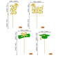 YCTHUNFISH 24 Pack Cupcake Toppers Gold Green Glitter 2025 Graduation Diplomas Grad Caps for Party Decorations