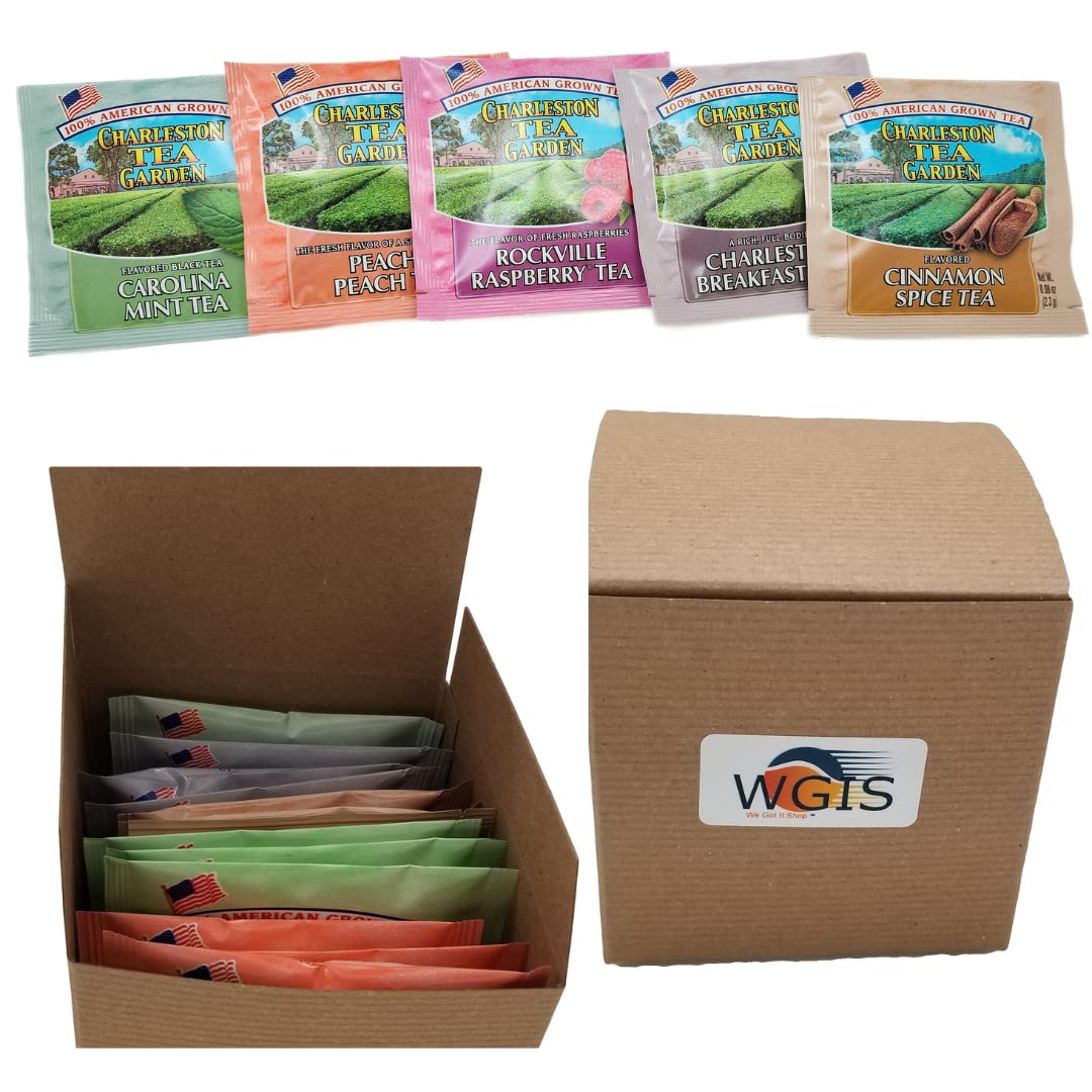 WGIS Tea Sampler Gift Set - Charleston Tea Plantation Black Tea Bags - Includes Bonus Flavor Bag