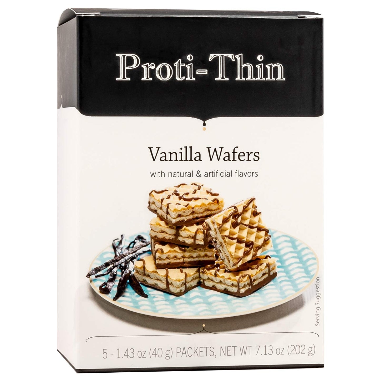 Proti-Thin High Protein Vanilla Wafer Squares, 15g Protein, Low Calorie, 5 Count Box