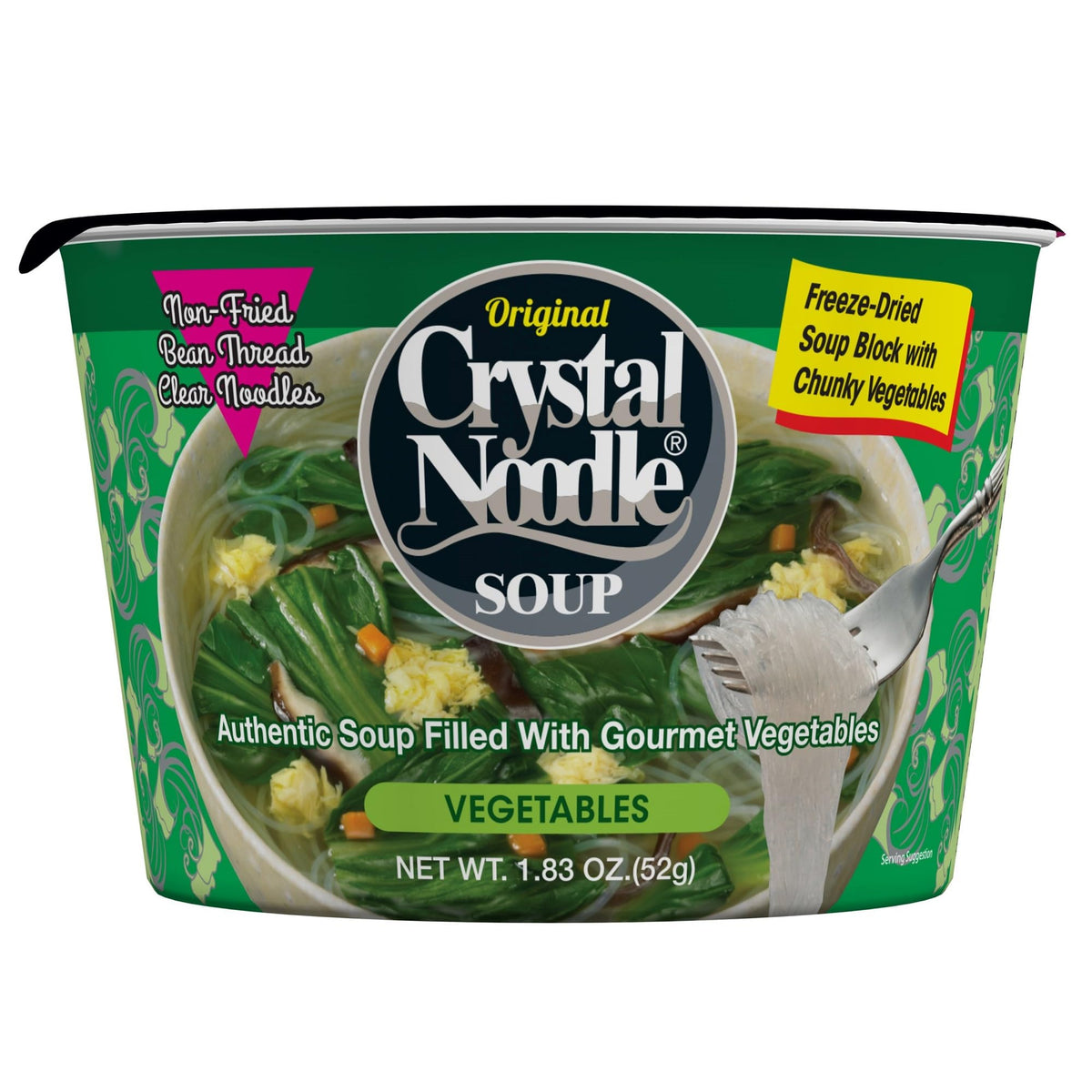 Crystal Noodle Soup, Vegetable, (Pack of 6 Cups) 1.83 OZ