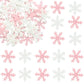 Gyufise 50Pcs Pink Edible Cupcake Toppers, Snowflake Cake Decorations, Rice Paper, 1.7 x 1.7, Christmas Winter Party Supply