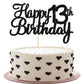 Gyufise 1 Pack Happy 13Th Birthday Cake Topper Black Glitter Happy Birthday Cake Topper Happy 13 Birthday Cake Decoration For 13
