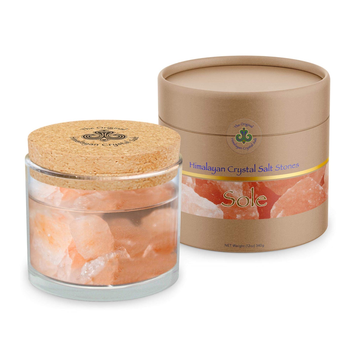 The Original Himalayan Crystal Salt Stones - Pink 12 Ounce Sole Jar