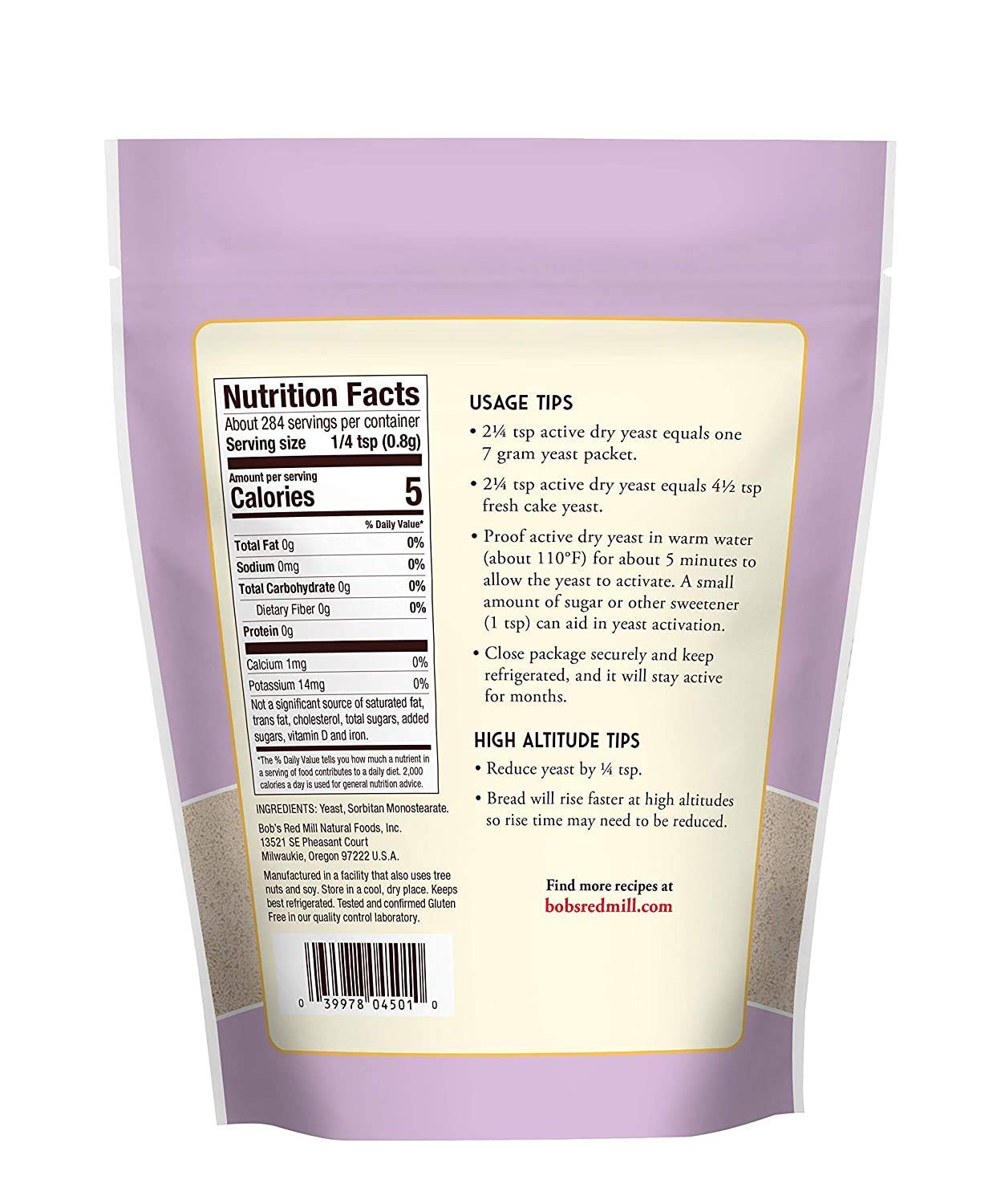 Bob'S Red Mill Active Dry Yeast 8 Ounce (Pack Of 4)