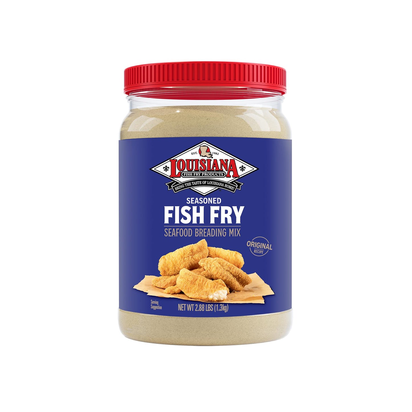 Louisiana Fish Fry Seasoned Fish Fry Seafood Breading Mix 2.88 Pound (Pack of 1) - Season and Cook All Your Fish, Shrimp, Oyster