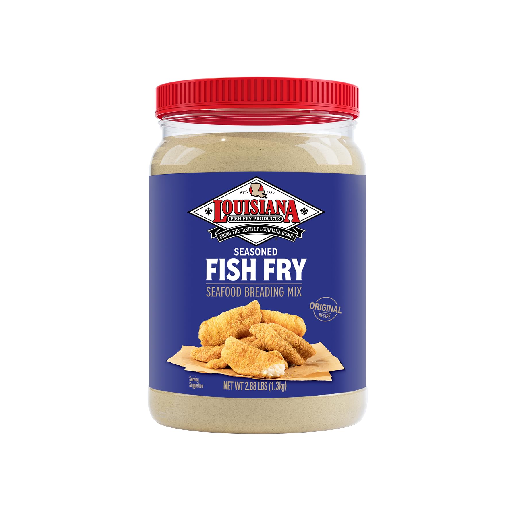 Louisiana Fish Fry Seasoned Fish Fry Seafood Breading Mix 2.88 Pound (Pack of 1) - Season and Cook All Your Fish, Shrimp, Oyster