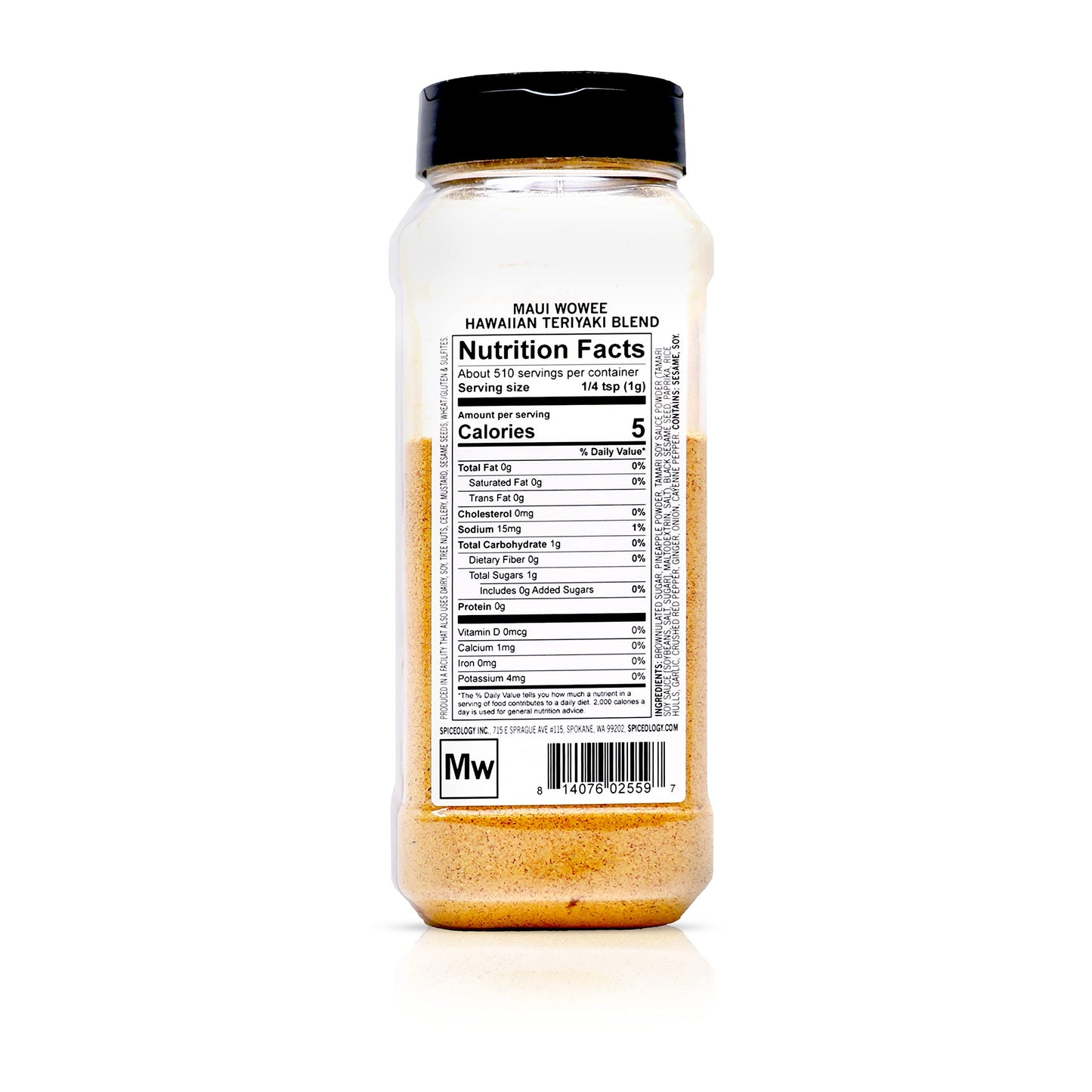 Spiceology Maui Wowee Hawaiian Teriyaki Seasoning BBQ Rub - 18 Ounces, Ideal for Chicken, Salmon, Pork, Tofu, Steak, Shrimp, Bacon