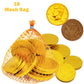 Fruidles Chocolate Coins In Mesh Bags, 10 Belgian Milk Chocolate Half-Dollar Gold Coins Per Mesh Bag, Total 27Oz Mesh Bags (18 M