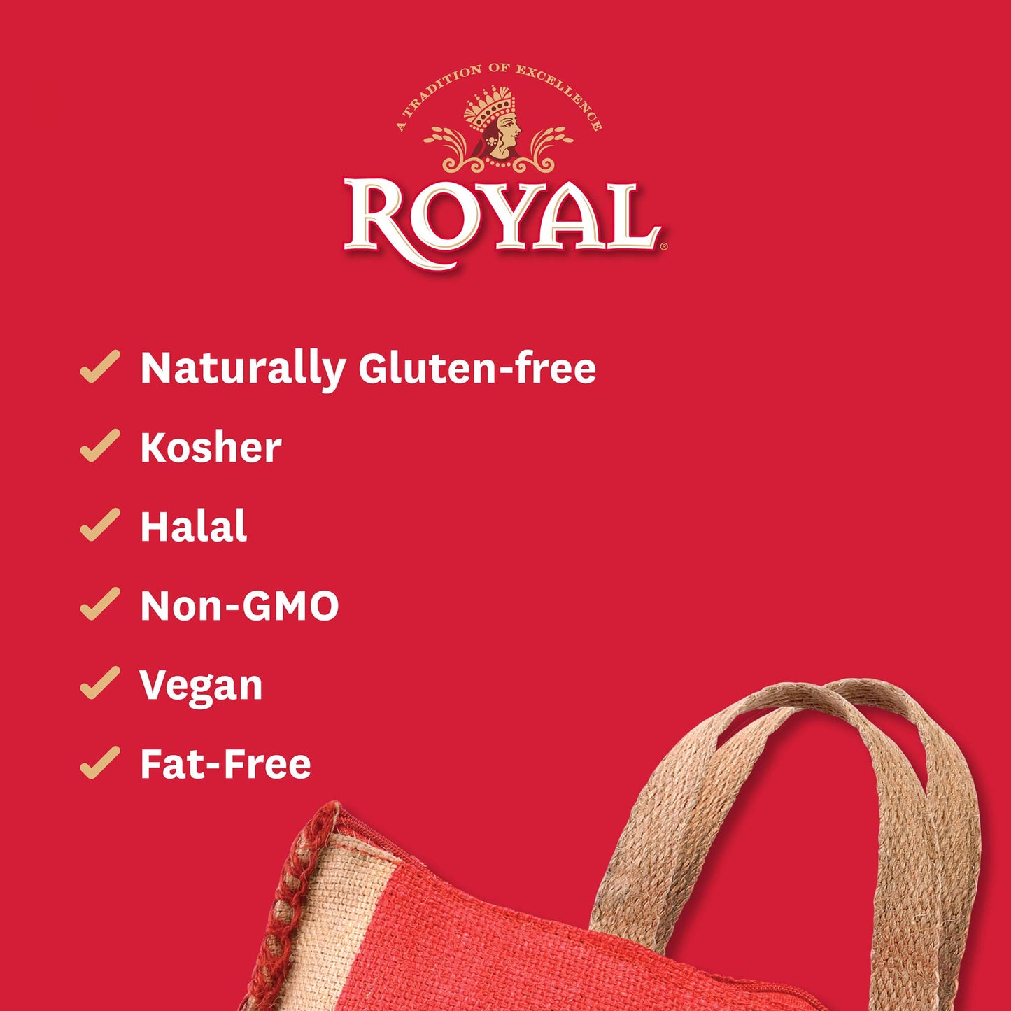 Royal Basmati Rice - Authentic Long Grain White Basmati Rice - 2lb (2 Bags)