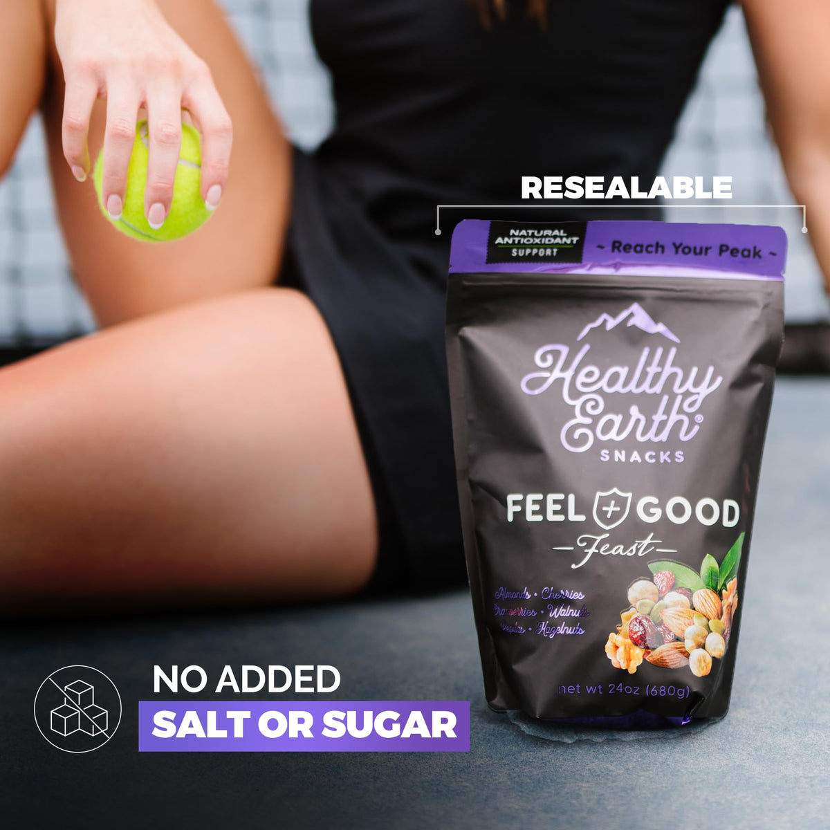Healthy Earth Mixed Nuts Unsalted Trail Mix, Sugar Free, Gluten Free, 24 Ounce