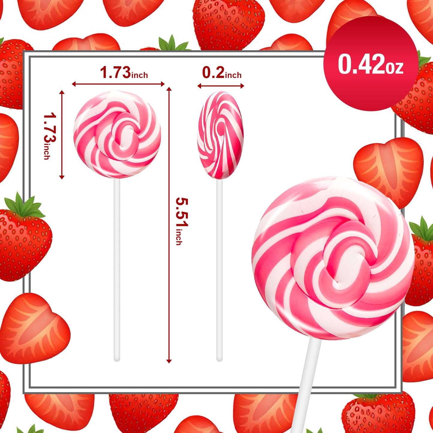 32 Pack Pink Twisty & Swirl Lollipops, Baby Shower Candy Swirl Lollipops Individually Wrapped Suckers, Girl Birthday Party Favor