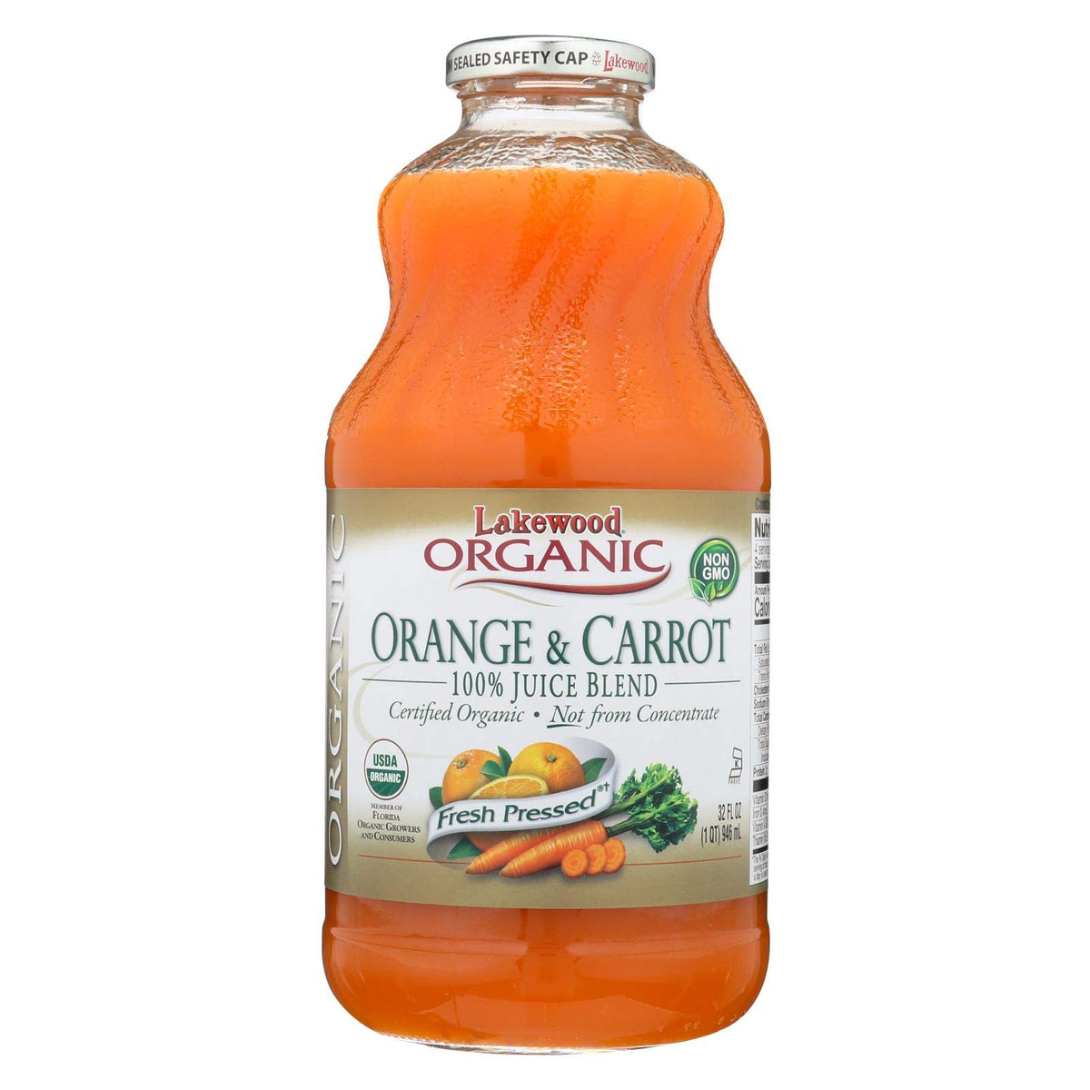 Lakewood Organic Orange Carrot Juice, 32 Ounce - 12 per case.