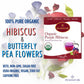 Picknature Purple Hibiscus Tea And Butterfly Pea Flower Tea Bag Leaf Freshly Picked From Thailand | 30 Tea Bags (100+ Cups) | He
