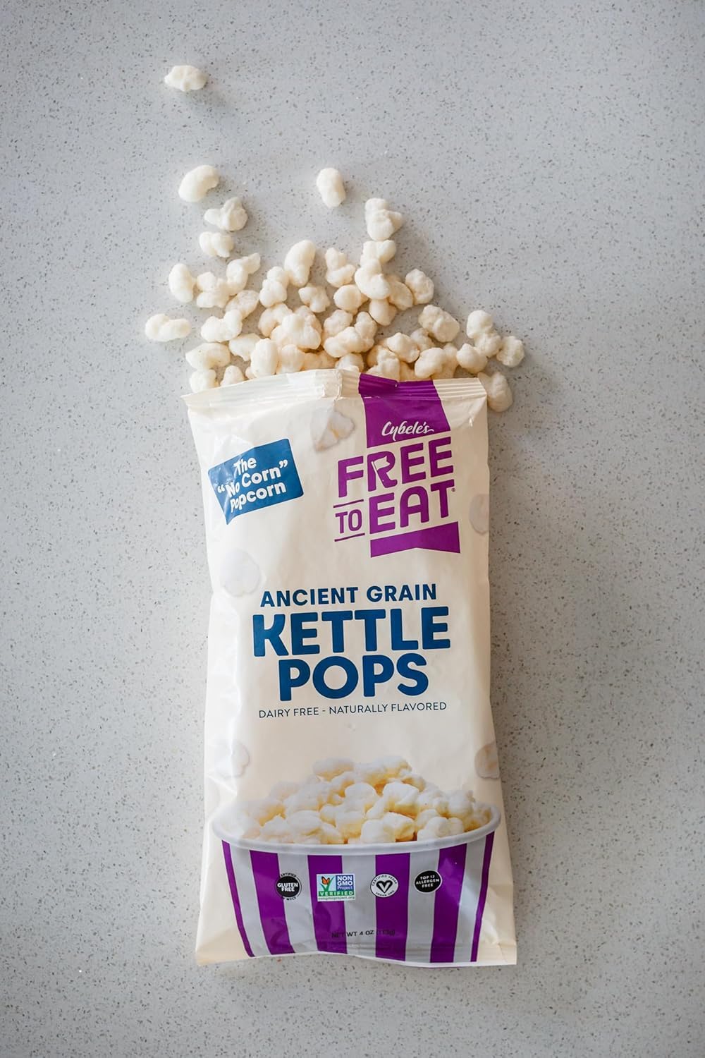 CYBELES FREE TO EAT Ancient Grain Pops - Gluten-Free, Vegan Snacks, 4oz Pack of 2