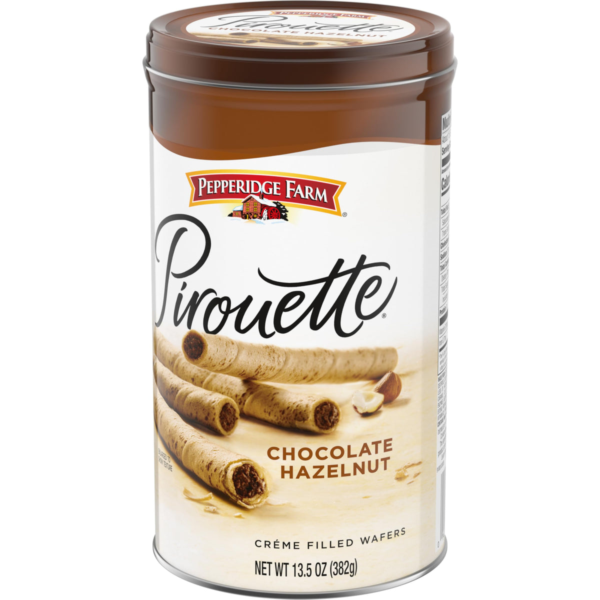 Pepperidge Farm Pirouette Cookies, Chocolate Hazelnut Cr  me Filled Wafers, 13.5 Oz Tin (Pack of 2)